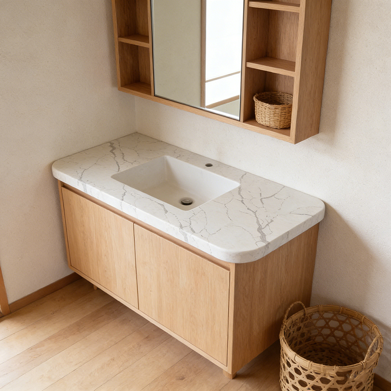 YDSTONE Modern Design Artificial Quartz Calacatta Polished Surface Engineered Slabs for Bathroom Vanity Tops