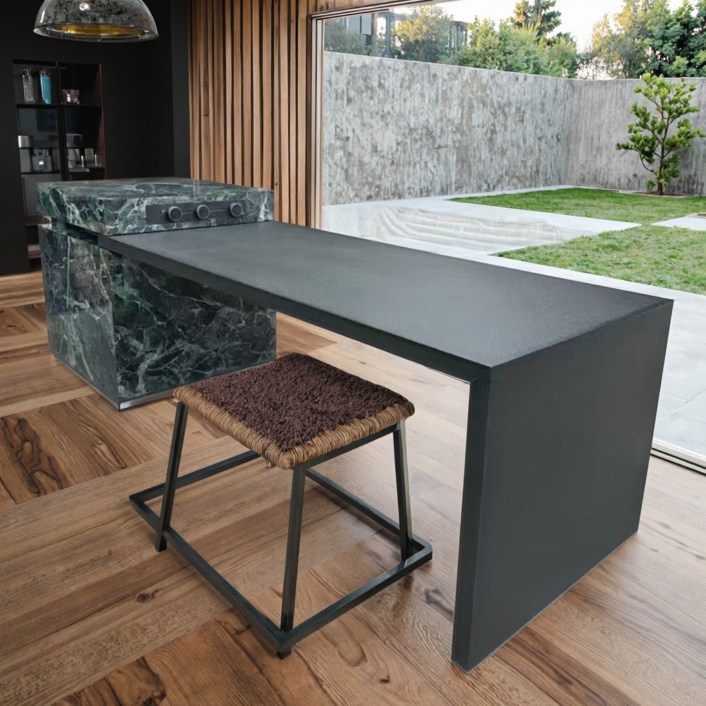 Black Veneered Granite — close-up detail showing natural vein pattern and polished finish