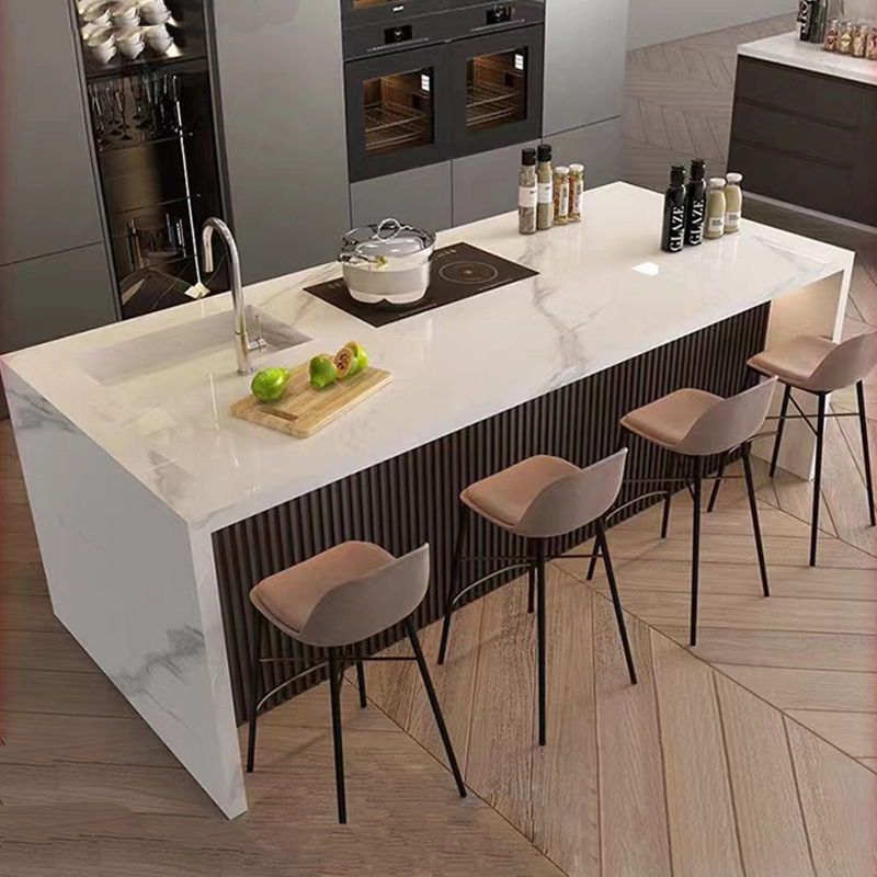 Black Veneered Granite installed in restaurant bar counter — real project reference from Yuanda Stone