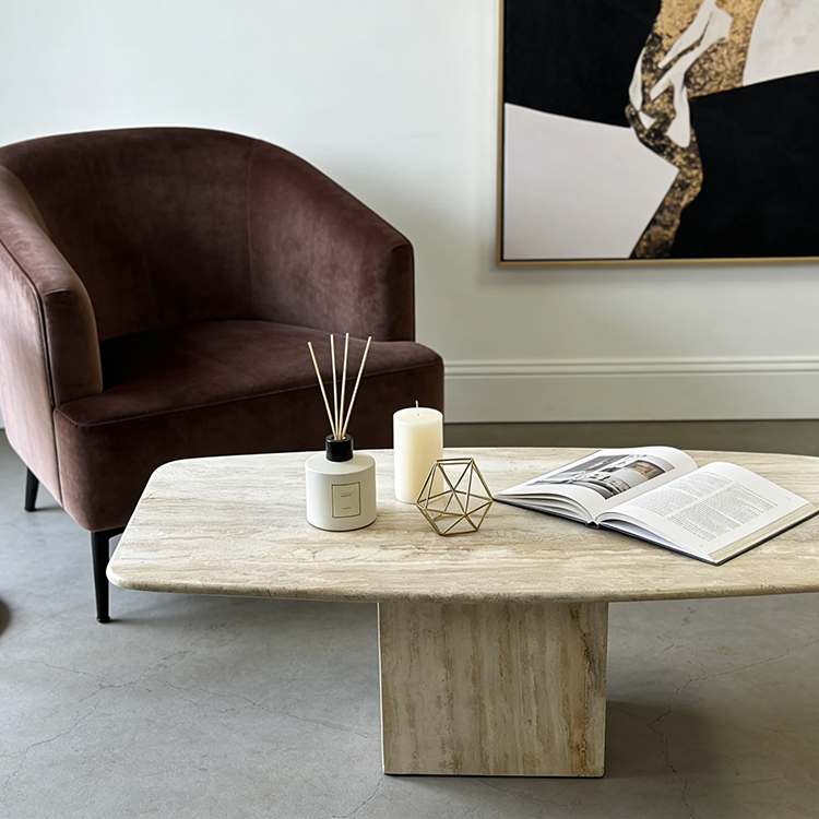 YDSTONE مستطیل بیج رنگ کی تراواٹائن ڈائننگ ٹیبل ٹاپ، پریمیم کاؤنٹر ٹاپس، وینی ٹاپس اور ٹیبل ٹاپس