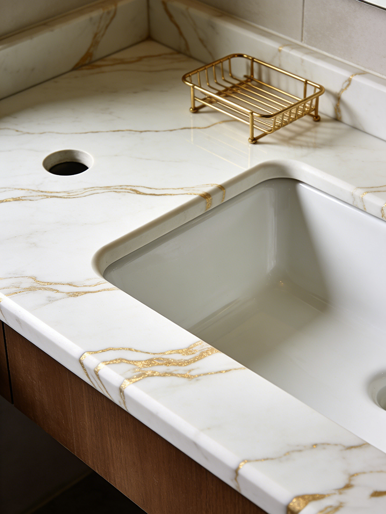Ydstone Calacatta Gold Quartz Stone Slab Bathroom Vanitytops Slabs 3cm