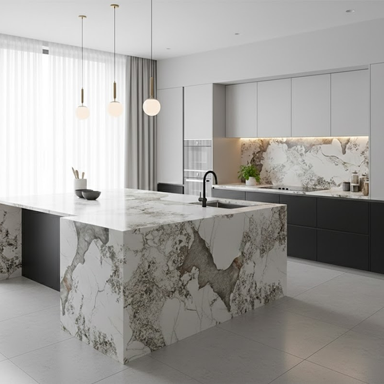 Pandora Sintered Stone Tiles Wall Slab Fireproof Modern for Kitchen Dining Table Top Countertops