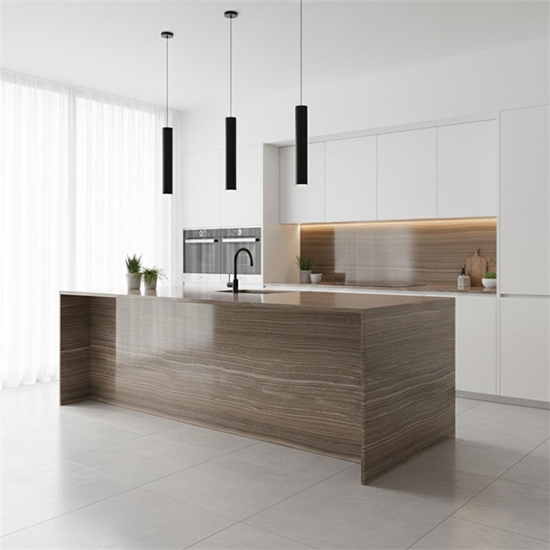 Eramosa Wood Marble — full slab front view from premium block