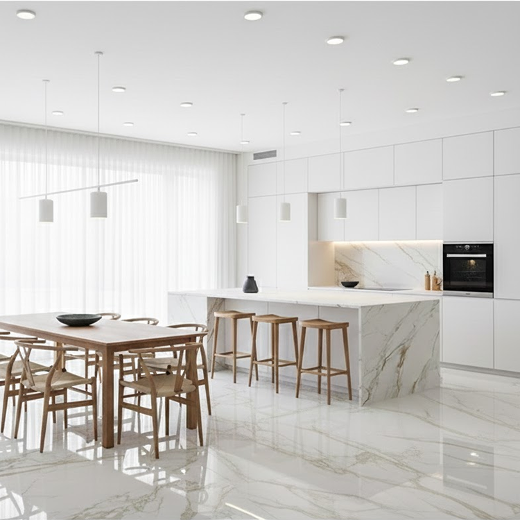New Arrival Calacatta Gold Sintered Stone Foshan Rock Slab Glossy Porcelain Tiles Slab Floorings