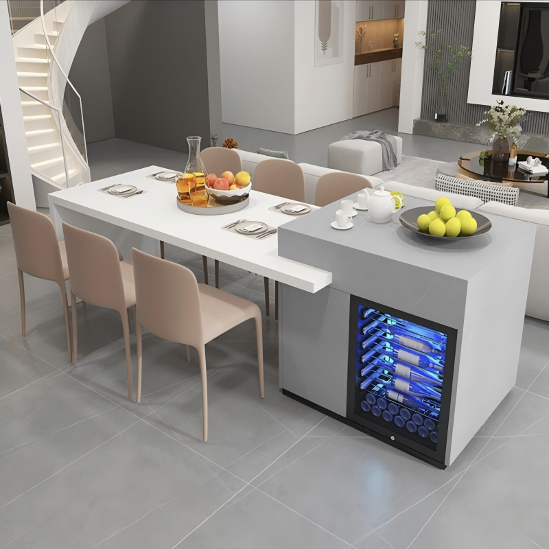 Artificial Integrated Kitchen Island (Marble) applied as dining table tops
