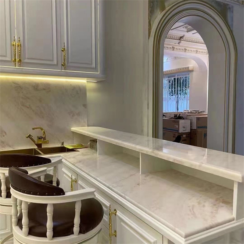 White Calacatta Marble (Dining Table Counter) applied as dining table tops