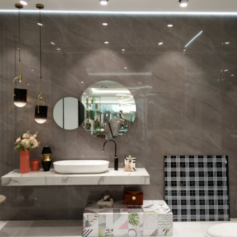 Double Sink Vanity Set installed in modern luxury kitchen
