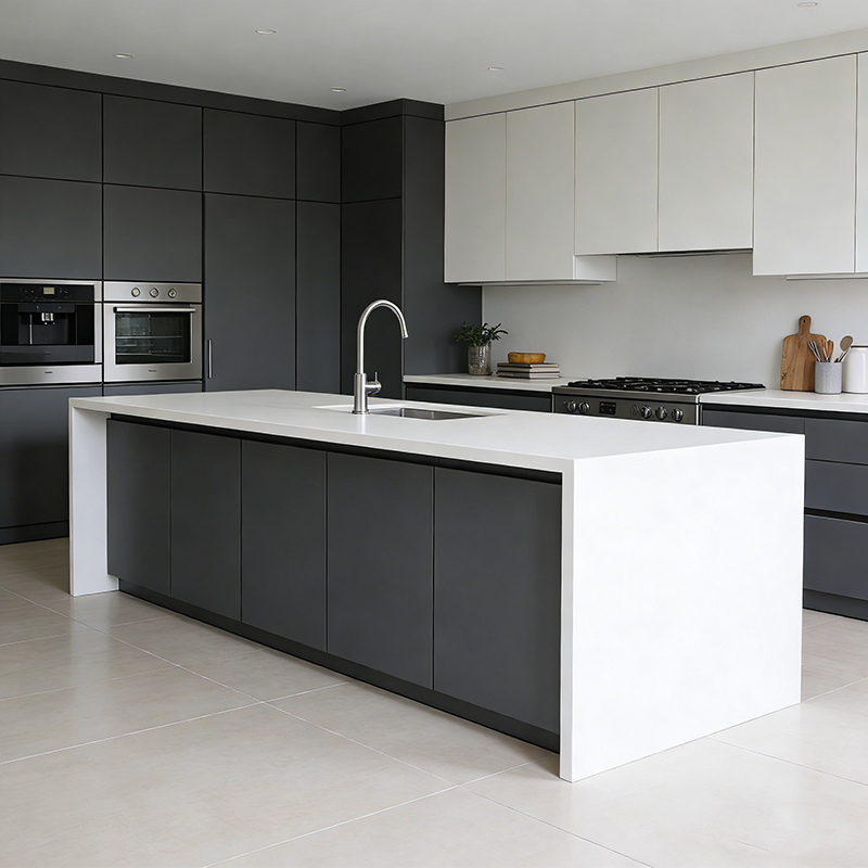 YDSTONE luksus hvid 20 mm kvartsplade med moderne design, kunstig sten køkkenarbejdsplade