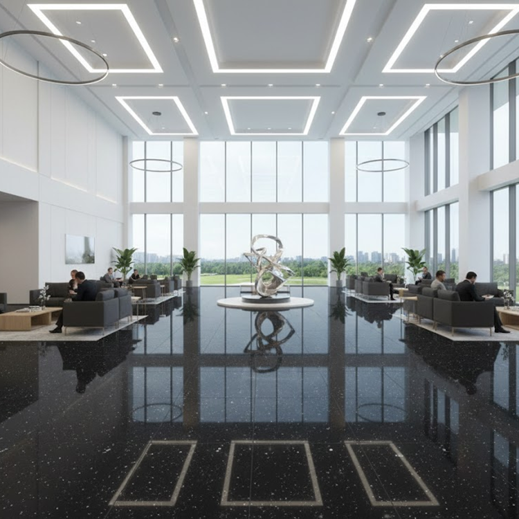 YDSTONE Cut-to-Size Black Galaxy Artificial Marble Tiles Villa Interior Bedroom Hotel Floorings Bathroom Mall