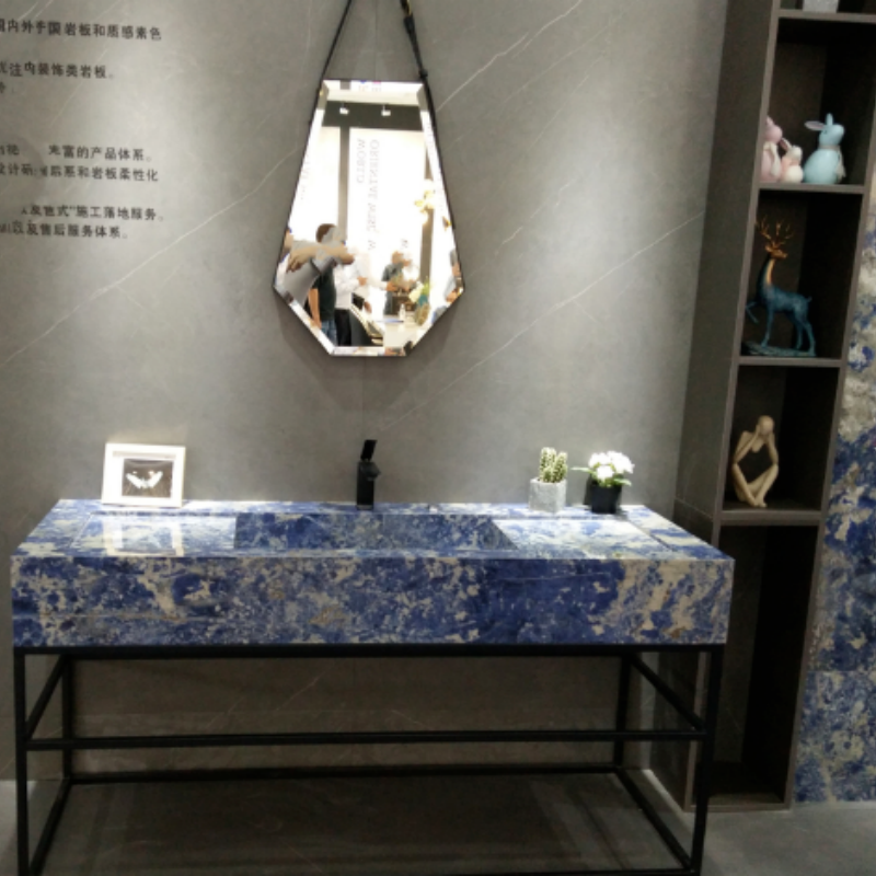 Double Sink Vanity Set — close-up showing polished surface texture and detail