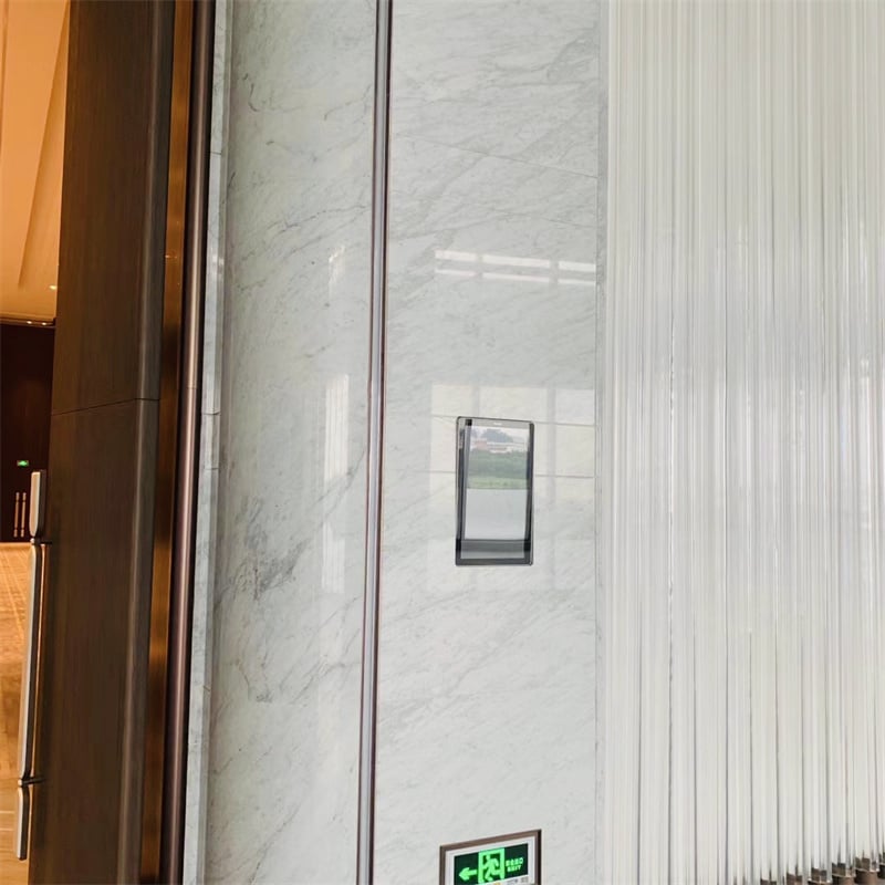 Italian Carrara White Marble applied as commercial flooring