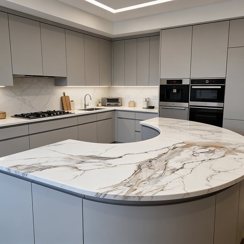 Modern Floor Tiles 3200x1600mm Marble Porcelain installed in modern kitchen — luxury residential project