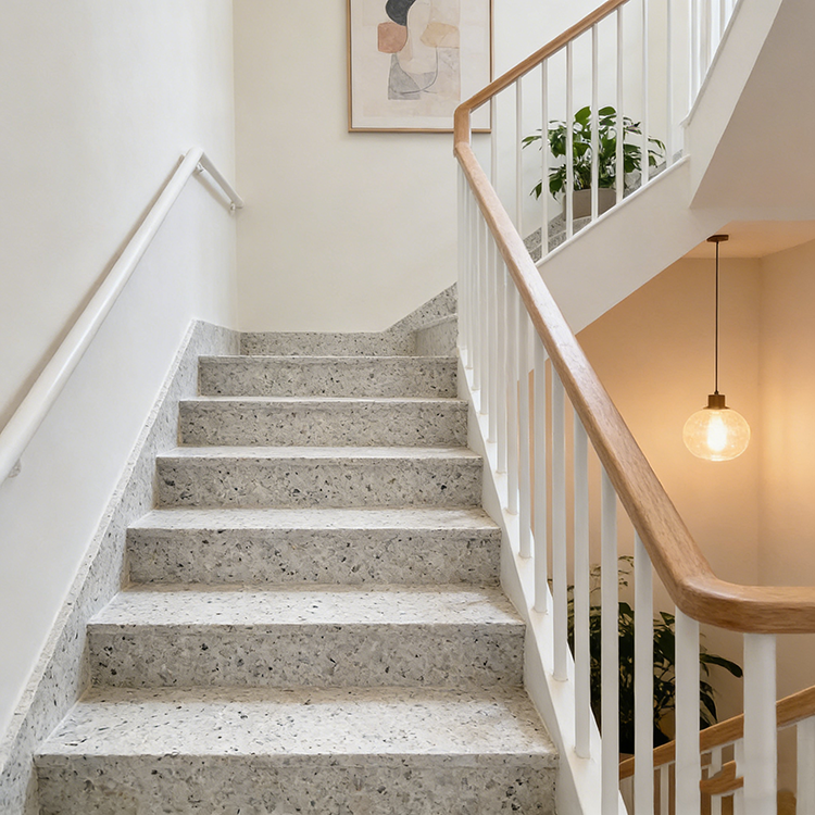Tilpasset engros terrazzo-stenflise, stor plade til trapper i villaer, kunstig sten til stue