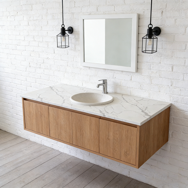 YDSTONE Modern Design Artificial Quartz Calacatta Polished Surface Engineered Slabs for Bathroom Vanity Tops