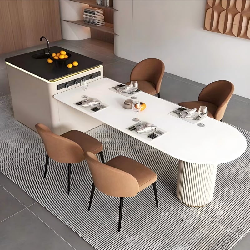 Artificial Integrated Kitchen Island (Marble) applied as kitchen island countertop