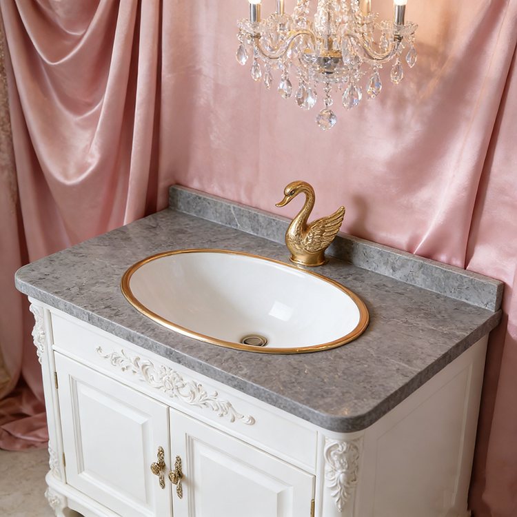 Quartz Silica Free Crystallized installed in spa bathroom vanity — completed project reference