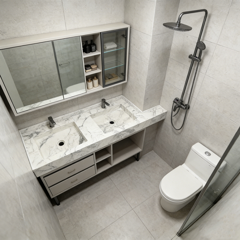 Arabescato White Marble — close-up showing polished surface texture and detail