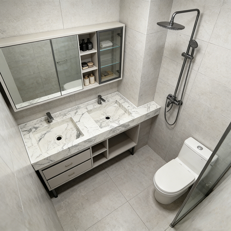 High Quality Good Price Chinese Polished Customized Natural Arabescato White Marble Stone for Bathroom Vanitytops
