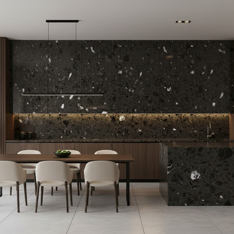 YDSTONE Modern Hangzhou Grey Artificial Marble Tiles Cut-to-Size for Villa Wall Indoor Floor Bathroom