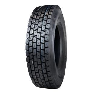 Premium truck tire manufacturing with deep tread technology.