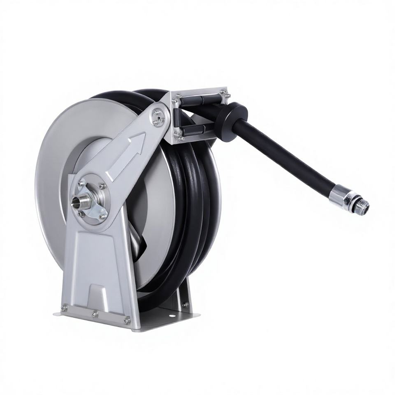 1 Inch Automatic Retractable Hose Reel 10m White Pipe Reel — Wall Mounted for Engineering Pipeline
