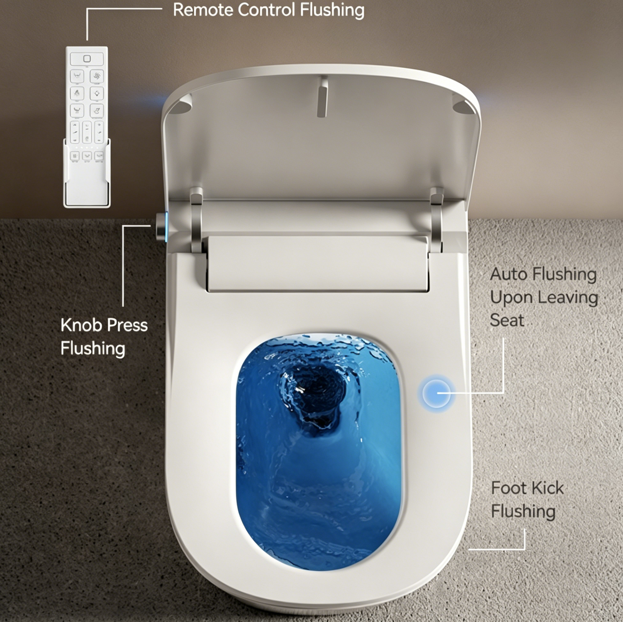 IC152 CUPC Smart Toilet with Auto Open Cover & Automatic Flush