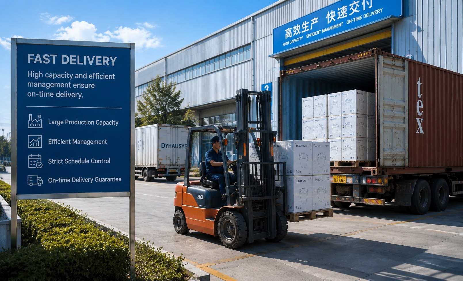 Fast Delivery: High capacity and efficient management ensure on-time delivery