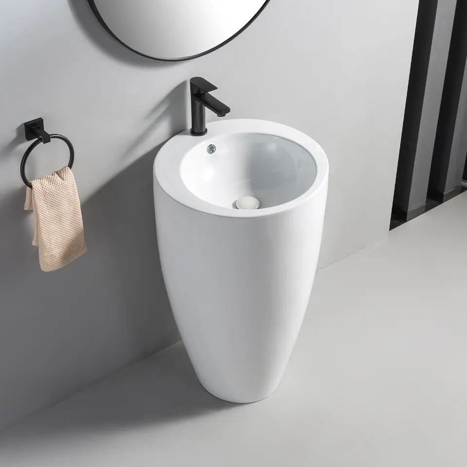 Custom Low Price Modern Pedestal Wash Basin