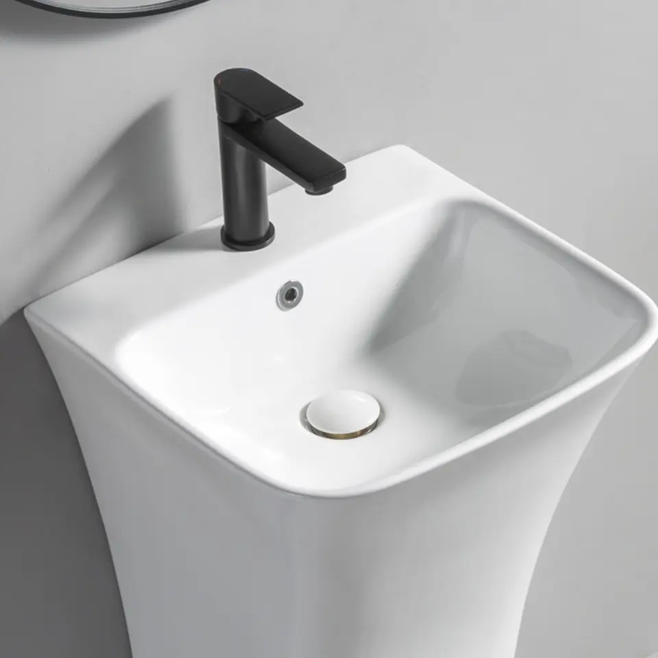 High Quality Modern Japanese Style Rectangular Pedestal Wash Basin