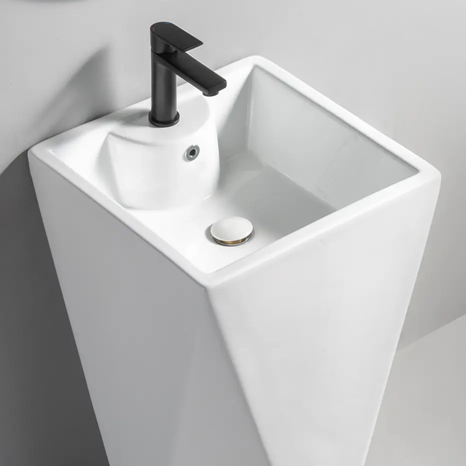 Top Quality Wholesale New Floor Standing Square Pedestal Wash Basin