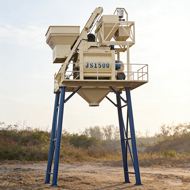 High-Performance Twin Shaft Concrete Mixer for Dry Hard Concrete