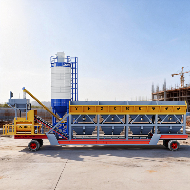 High-Performance Mobile Concrete Plant with Twin Shaft Mixer for Efficient Construction