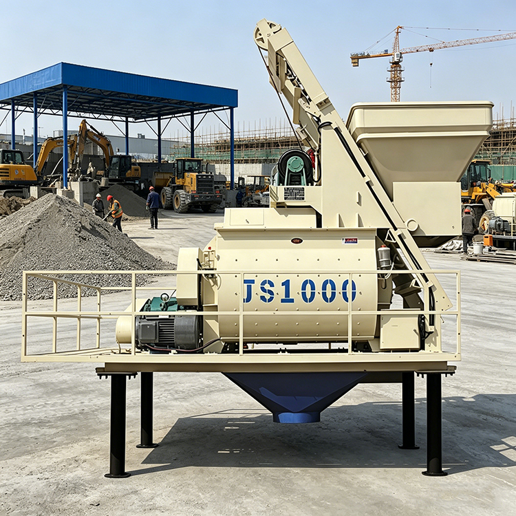 High-Performance Twin Shaft Concrete Mixer 1000L for Construction Needs