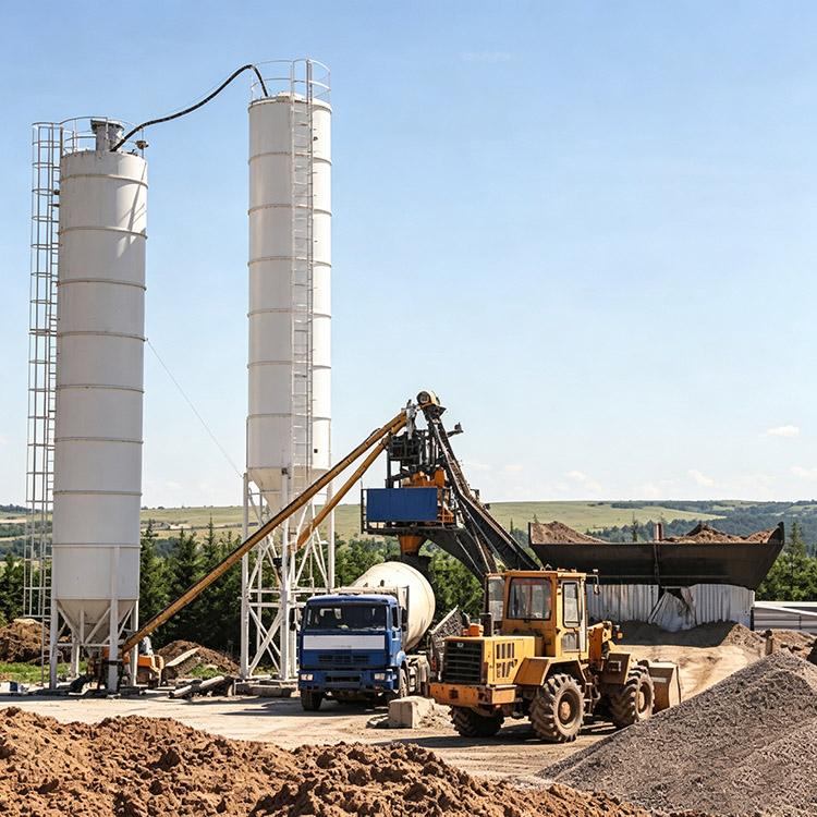 High-Quality Compact Foundation Free Concrete Batching Plant