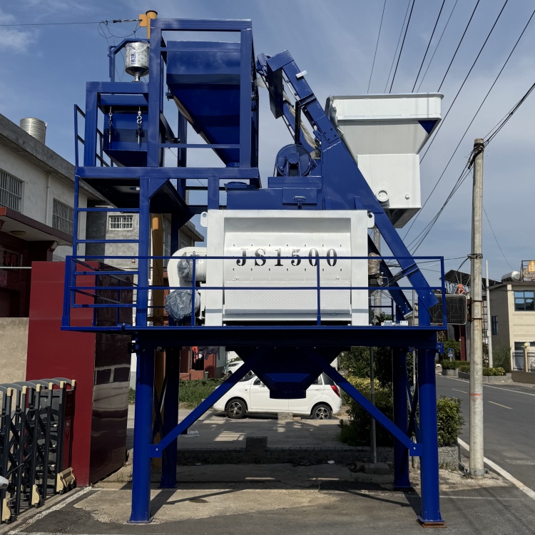 High-Performance Twin Shaft Concrete Mixer with Hydraulic Discharge for Efficient Mixing