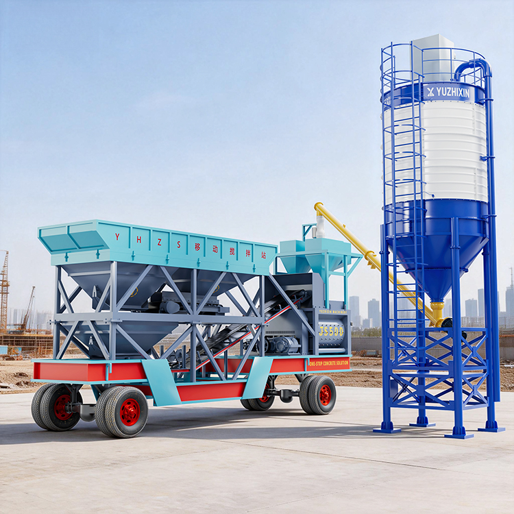 High-Performance YHZS25 Mobile Concrete Batching Plant for Your Construction Needs