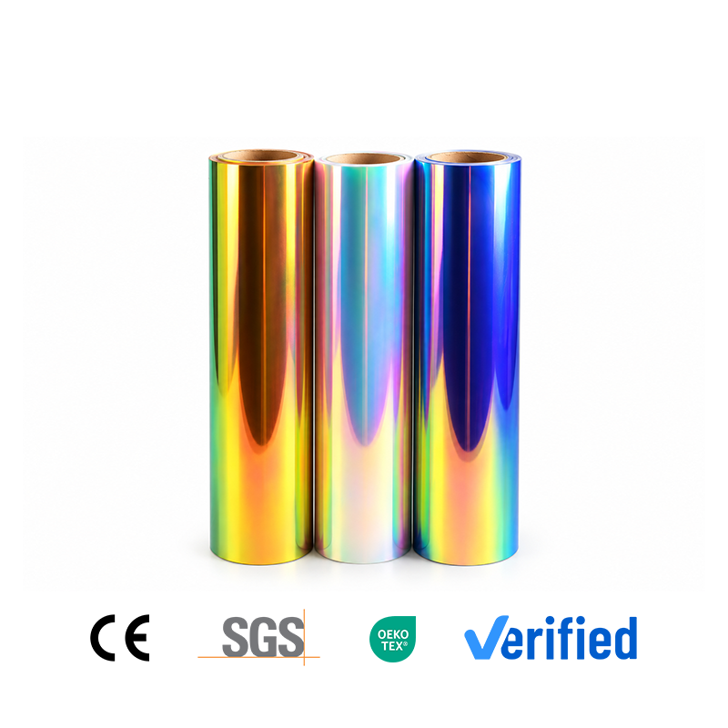 Q9 Rainbow Holographic Heat Transfer Vinyl (HTV) Rolls