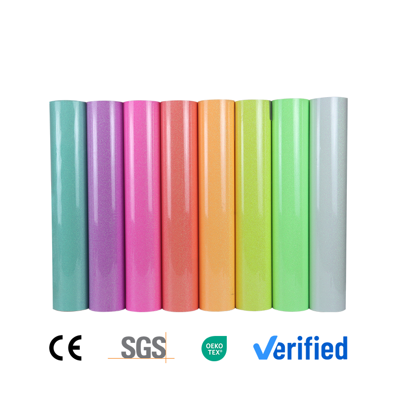 Q2-4 Glow In Dark Glitter Heat Transfer Vinyl (HTV) Rolls