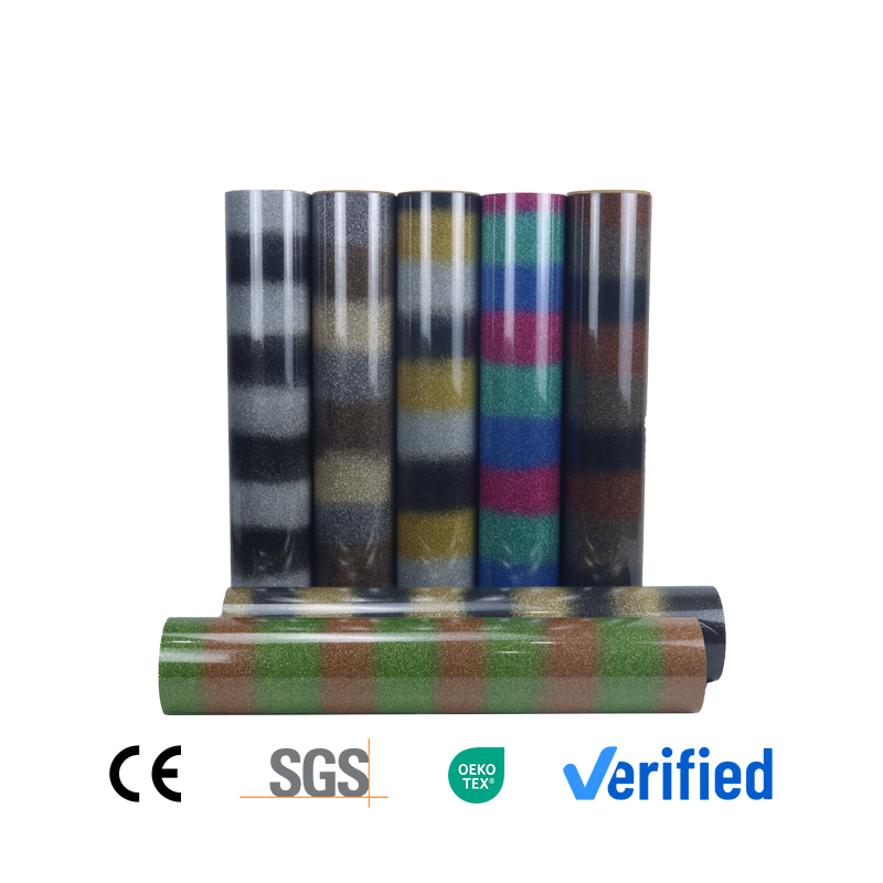 Q2-3 Rainbow Glitter Heat Transfer Vinyl (HTV) Rolls