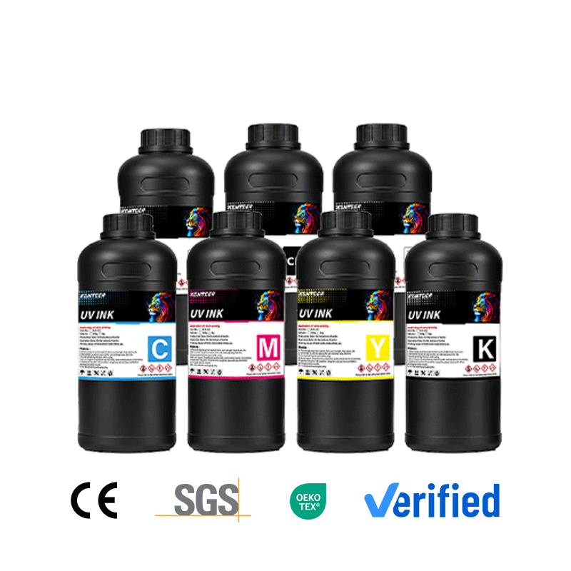 UV Crystal Label Ink (C/M/Y/K/W/V, 1 kg/bottle)