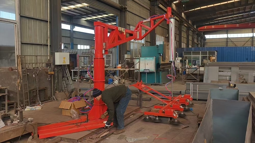 Column mounted Swing Arm Locking Vacuum Lifter
