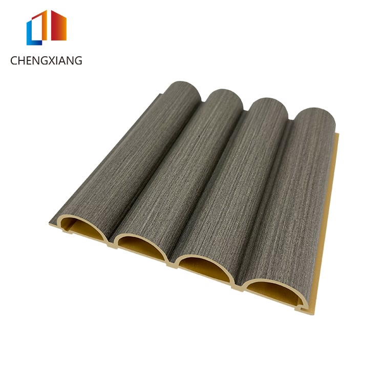 Grey Ribbed WPC Wall Panels