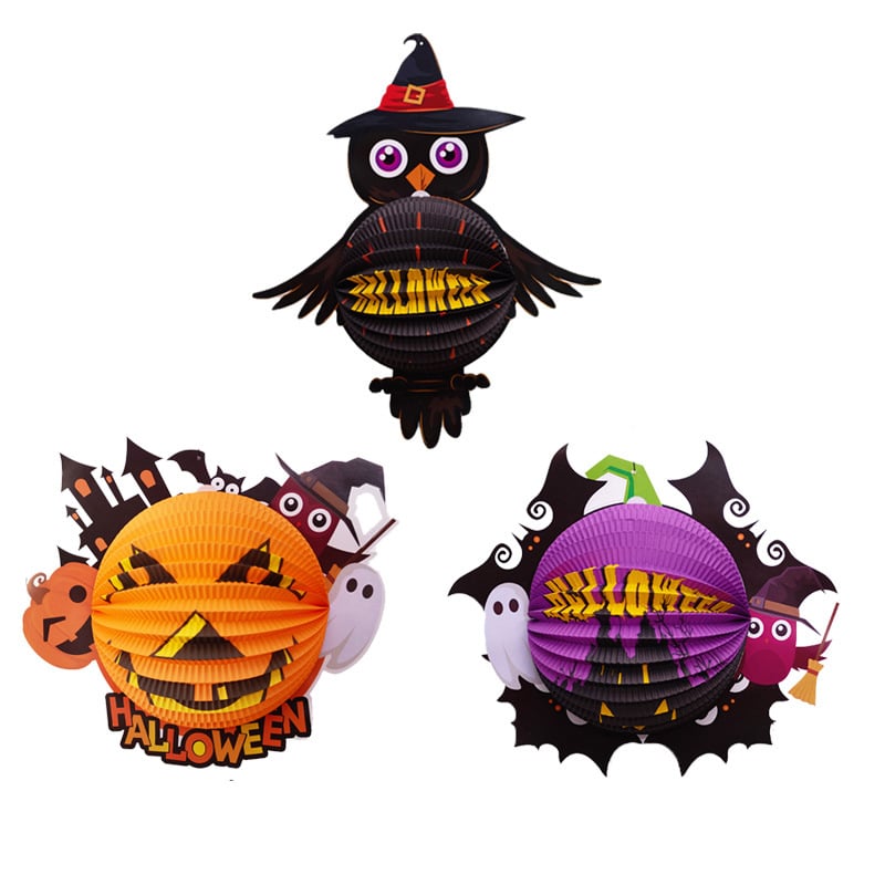 Wholesale Halloween Decorative Spider Honeycomb Ball Streamers | Hanging Party Decorations for Retail & Events