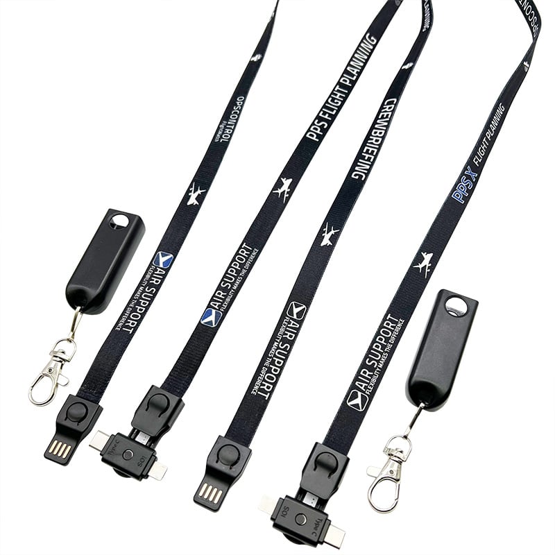 3-In-1 Charging Cable Lanyard 