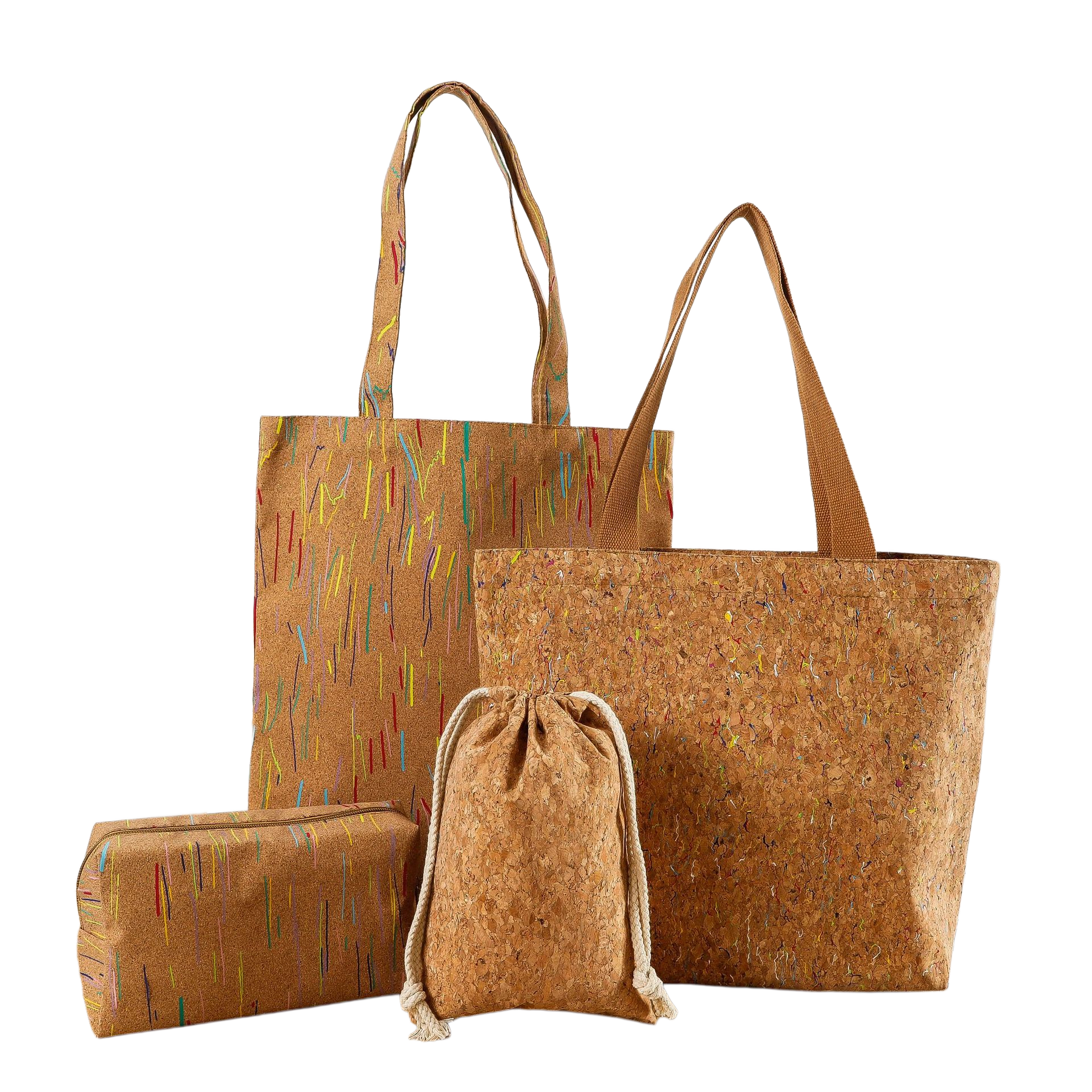 Custom Cork Zipped Tote Bag with Woven Straps