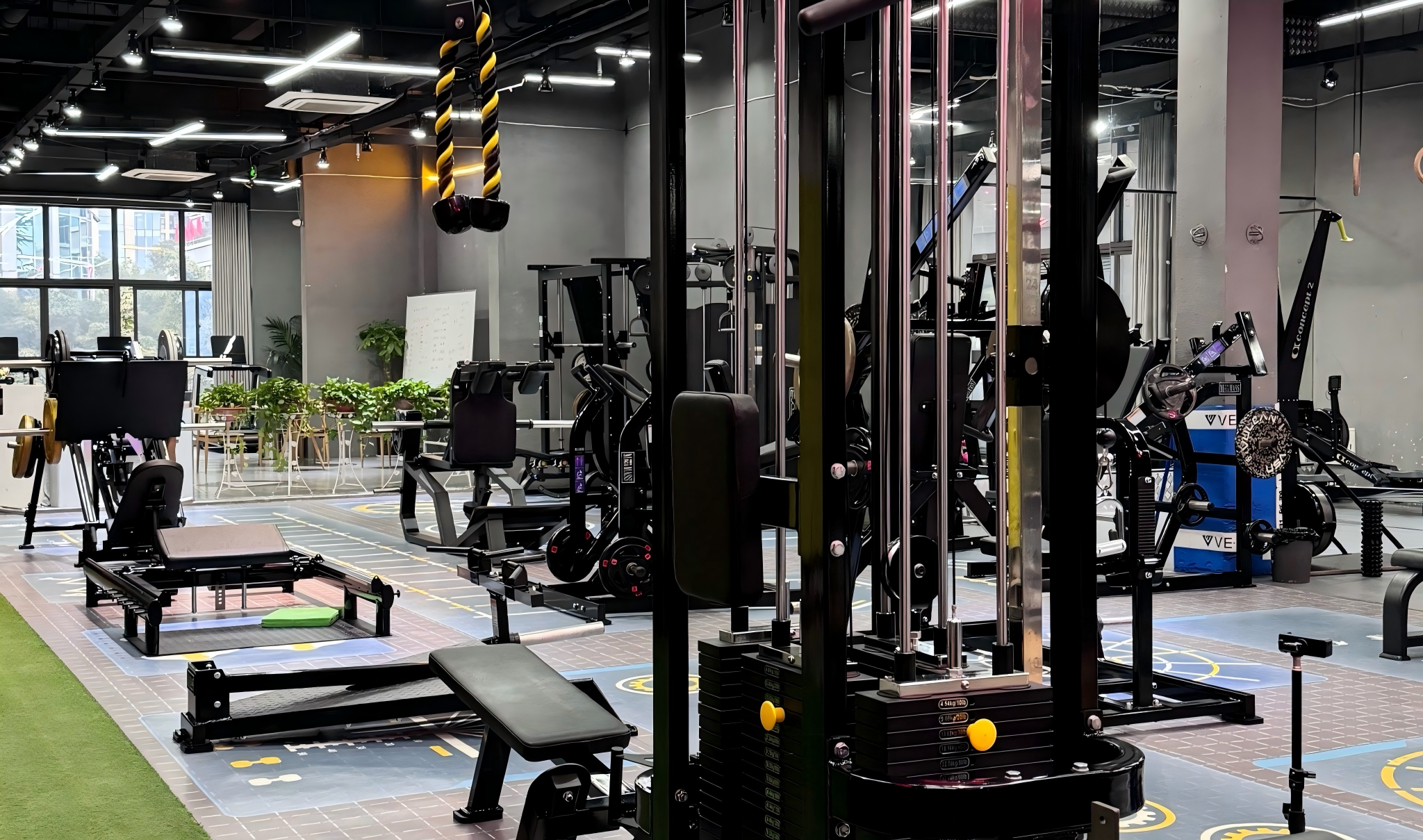 automated vending unit operating inside fitness gym facility