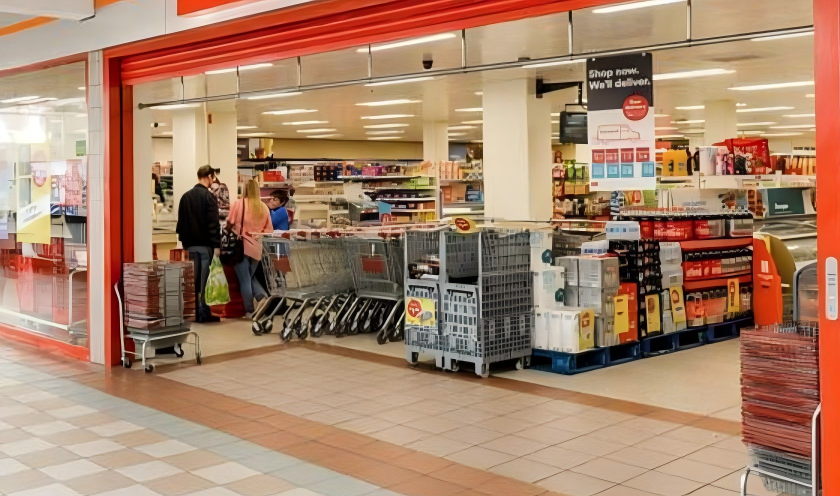 32 inch vending machine deployed in supermarket retail space
