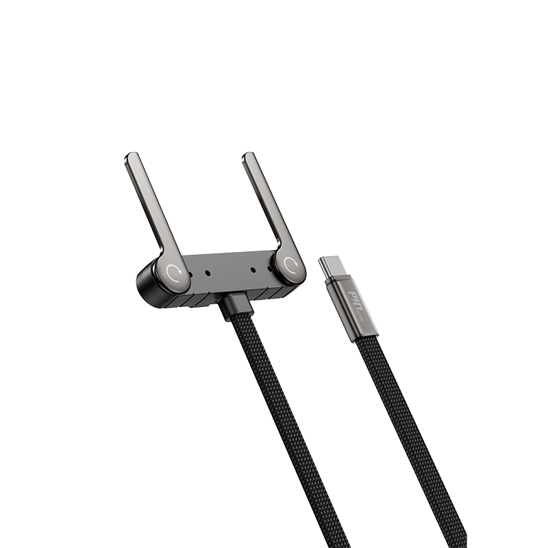 Ultra6 USB-C to USB-C PD 240W Fast Charging Metal Braided Cable with Phone Stand, 1.5m, Black (For Export)