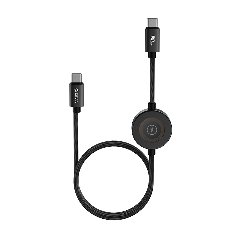 Ultra8 USB-C to USB-C + Samsung Watch Charger PD 100W Fast Charging Metal Braided Cable, 1.2m, Black (For Export)
