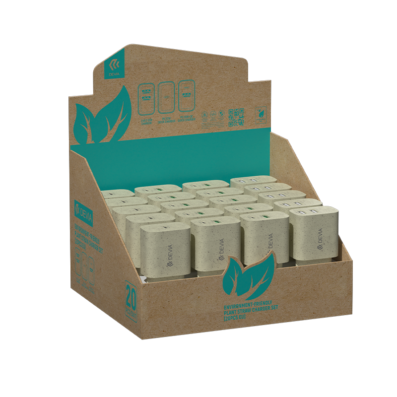 DEVIA Eco Series Wheat Straw Charger Set (20 Pieces) (EU Plug) - White
